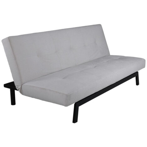 Canapé Convertible Velours Côtelé "Bodil" 180cm Beige (1/5)