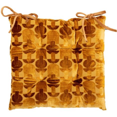 Coussin De Chaise Velours Rétro 40x40cm Curcuma - Confort & Style Pour Intérieur Et Extérieur