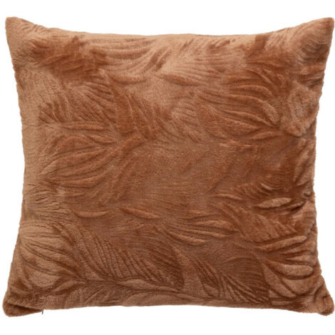 Coussin Déco Flanelle "Ryo" 40x40cm Terracotta (1/4)