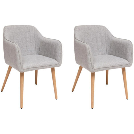 Lot de 2 Fauteuils de Table "Visoca" 83cm Gris (1/5)