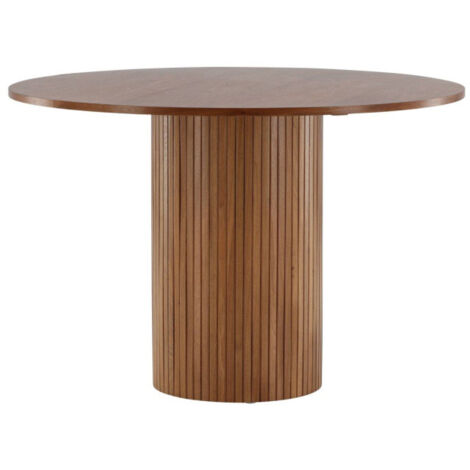 Table à Manger Ronde "Bianca" 110cm Noyer (1/5)