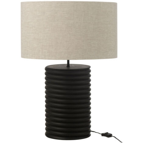 Lampe à Poser Filetage en Bois "Ailanthus" 70cm Noir (1/5)