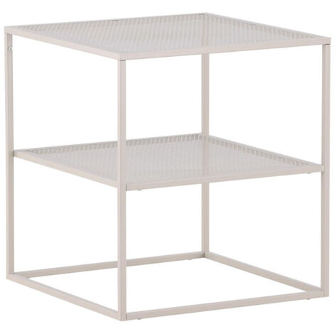 Table d'Appoint Avec Étagère "Netz" 60cm Beige (1/5)