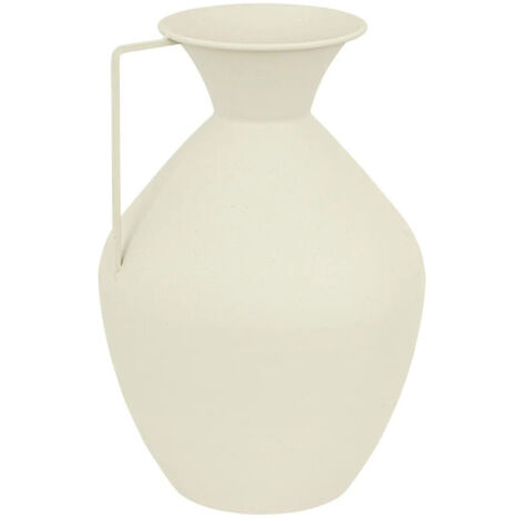 Vase Cruche en Métal "Sylvain" 36cm Blanc (1/2)
