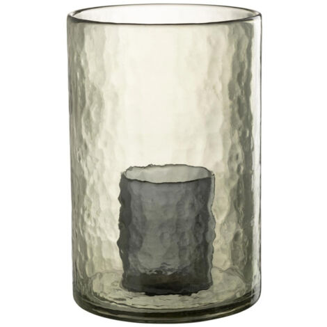Photophore Double en Verre "Hurricane" 30cm Vert (1/5)
