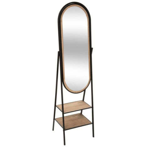 Miroir sur Pied "Maël" 160cm Noir (1/4)