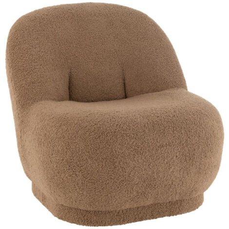 Fauteuil Design Bouclette "Teddy" 88cm Marron (1/5)