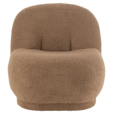 Fauteuil Design Paris Prix Bouclette Teddy 88cm Blanc - Tissu Uni - Neuf