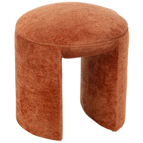 Pouf Rond Design "Anise" 44cm Orange Rouille (1/5)