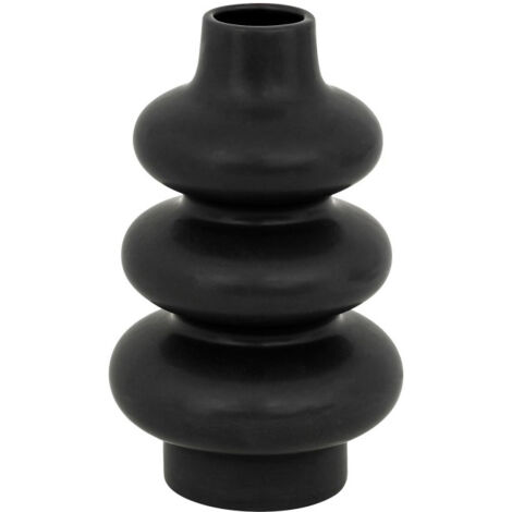 Vase Design en Dolomite "Clothilde" 25cm Noir (1/4)