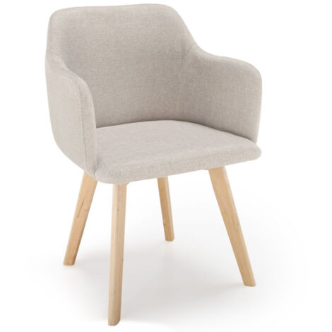 Chaise Scandinave en Tissu "Sweet Color" 76cm Beige (1/5)