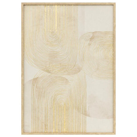Atmosphera – Tableau mural imprimé déco "Elin" 50x70cm en polystyrène et MDF – Finition dorée métallisée – Poids 1,2kg – Position verticale/horizontale (1/5)