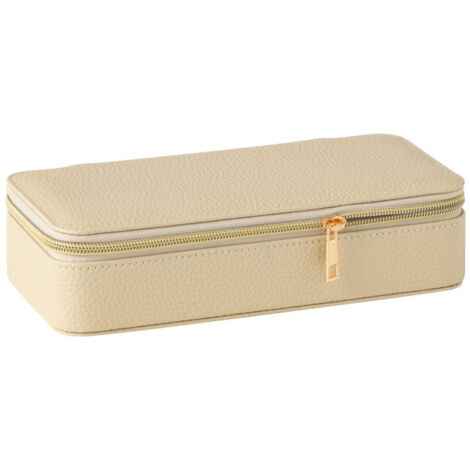 Boîte à Bijoux Avec Miroir "Ericka" 24cm Beige (1/4)