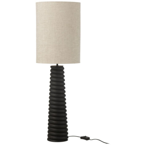 Lampe à Poser Filetage en Bois "Ailanthus" 85cm Noir (1/5)