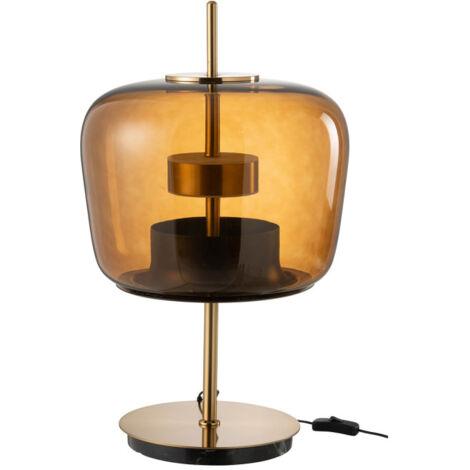 Lampe à Poser en Verre à LED "Omar" 58cm Marron (1/5)