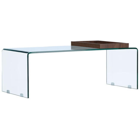 Table Basse en Verre "Telemark" 110cm Transparent (1/5)