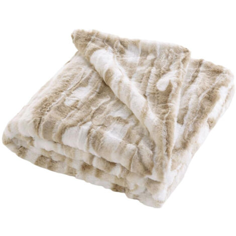 Plaid Imitation Fourrure "Cheyenne" 125x150cm Naturel (1/5)