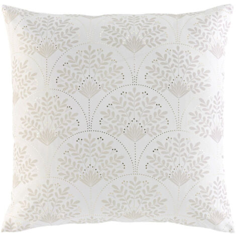 Coussin Déco Imprimé "Majestia" 60x60cm Blanc (1/4)