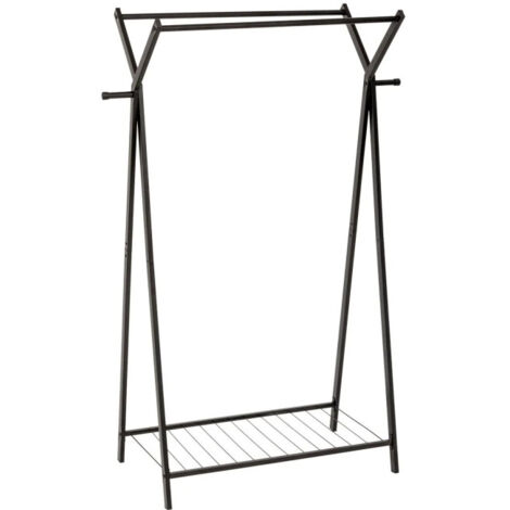 Portant à Vêtements Double en Métal "Metty" 145cm Noir (1/5)