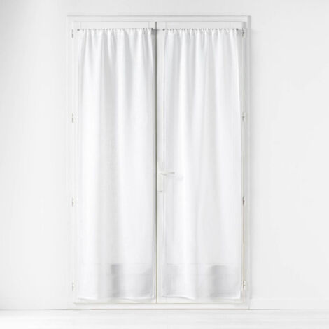 Paire de Voilages Passe-Tringle "Haltona" 70x240cm Blanc