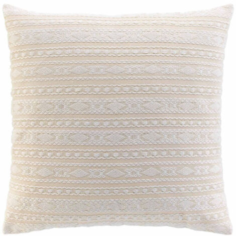 Coussin Déco Fantaisie "Ilies" 60x60cm Beige (1/5)