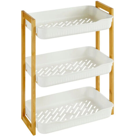 Étagère de Douche 3 Niveaux "Natureo" 45cm Blanc (1/2)