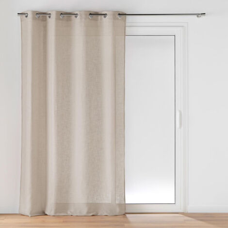 Rideau Voilage à Œillets "Cloris" 140x280cm Taupe (1/5)