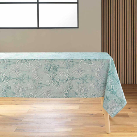 Nappe Antitache Imprimé "Canarie" 145x240cm Sauge (1/4)