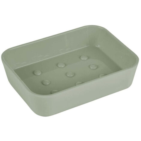 Porte-savon En PS Avec Revêtement Caoutchouc Soft Touch - Couleur Vert - Dimensions 11,8 X 8,8 X 2,7 Cm - 5