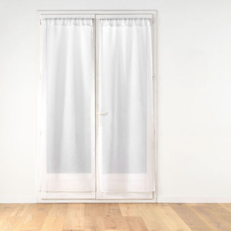 Paire de Voilages Passe-Tringle "Poupette" 70x240cm Blanc (1/5)