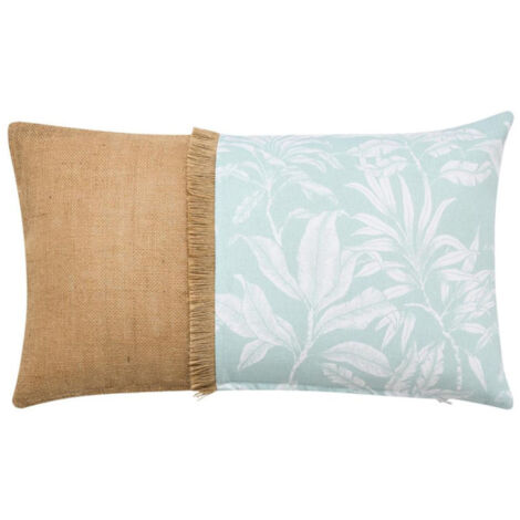 Coussin Déco Imprimé Avec Jute "Hera" 30x50cm Menthe (1/5)