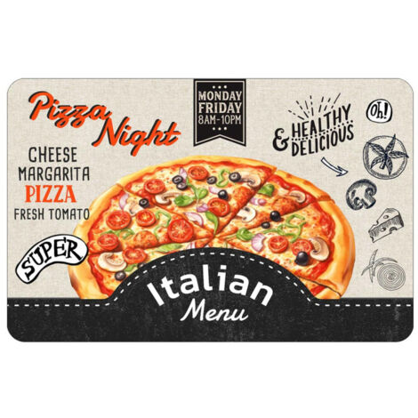 Set de Table Imprimé "Pizza" 28x44cm Multicolore