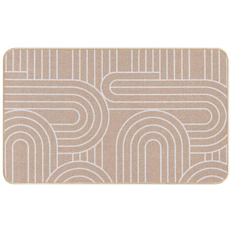 Tapis Déco Imprimé "Modul" 45x75cm Naturel & Blanc (1/4)