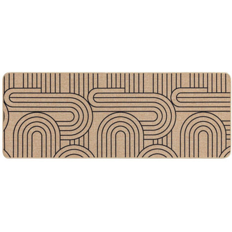 Tapis Déco Imprimé "Modul" 45x120cm Naturel & Noir (1/4)