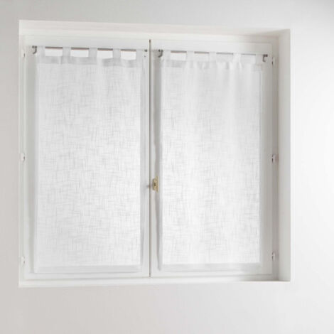 Paire de Voilages à Passants "Haltona" 45x120cm Blanc