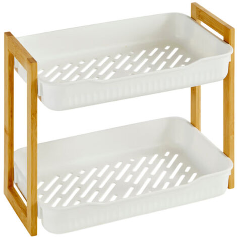 Étagère de Douche 2 Niveaux "Natureo" 35cm Blanc (1/2)