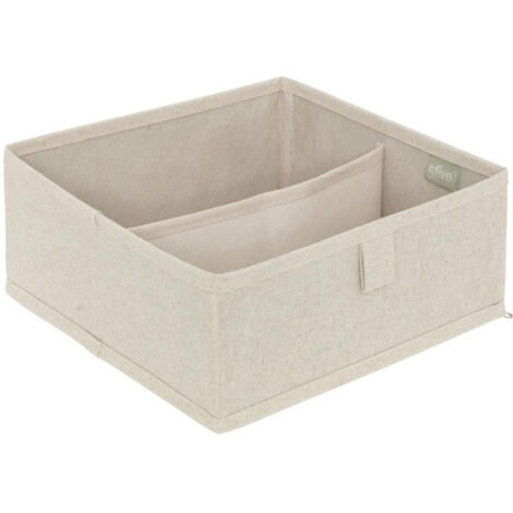 Rangement Tiroir 2 Compartiments "Dressy" 24cm Beige (1/4)