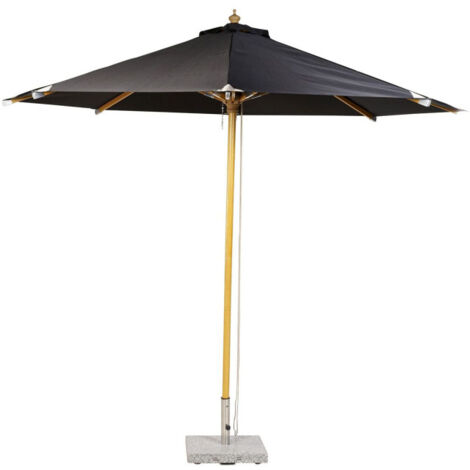 Parasol Design en Bois "Naxos" 300cm Noir (1/4)