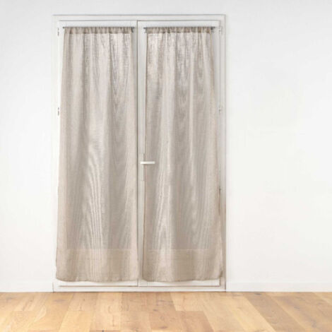 Paire de Voilages Passe-Tringle "Haltona" 70x240cm Noisette (1/5)