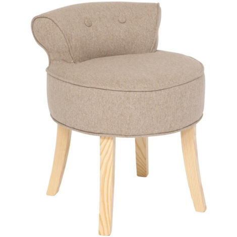 Tabouret d'Appoint en Tissu "Firmin" 58cm Beige