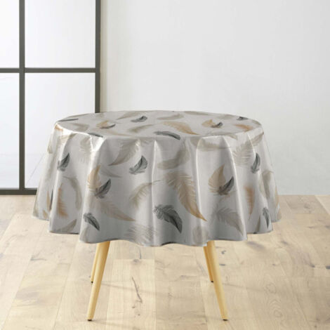 Paris Prix – Nappe toile cirée ronde imprimée 'Folea' 160 cm – 100% PVC imperméable – Pour 6 à 8 couverts – Facile à nettoyer
