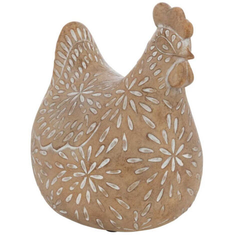Statuette Poule Déco "Linda" 12cm Beige (1/3)