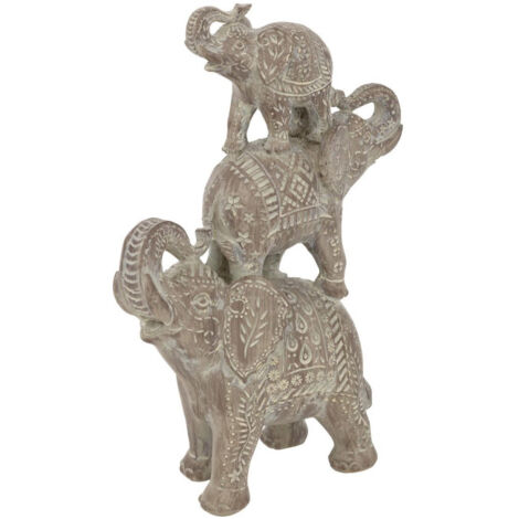 Statuette Éléphant en Résine "Abou" 31cm Marron (1/2)