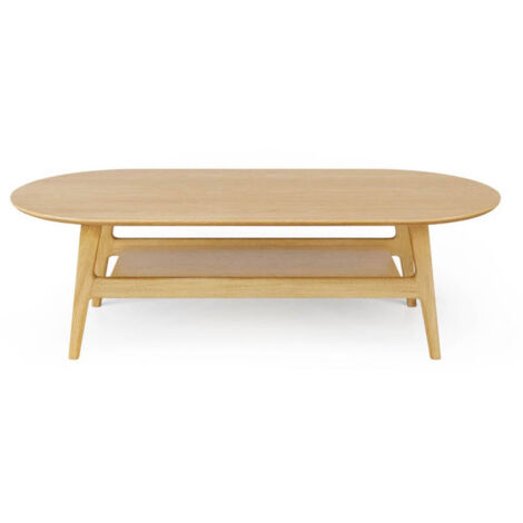 Table Basse en Bois "Courbée" 130cm Chêne (1/4)
