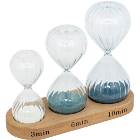Lot de 3 Sabliers en Verre "Little Cottage" 14cm Multicolore (1/5)