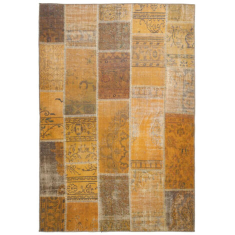 Tapis Tissé Imprimé Patchwork "Faye" Or 80 x 150 cm (1/4)