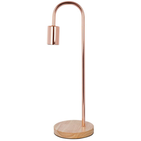 Lampe à Poser Bois & Métal "Vinara" 47cm Cuivre (1/3)