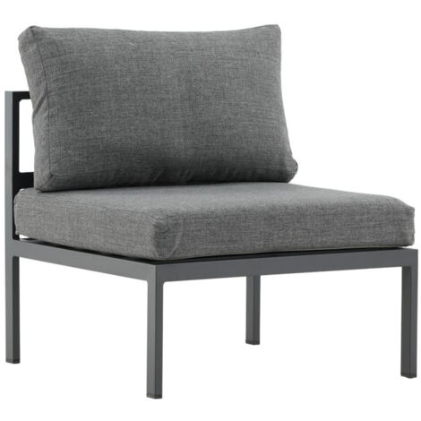 Module Canapé de Jardin "Copacabana" 74cm Noir (1/5)