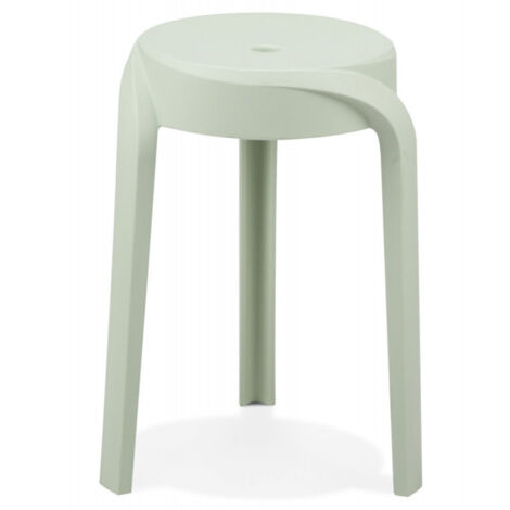 Tabouret Empilable Rond En Acier Inoxydable Perfk - Hauteur 30 Cm, Antidérapant, Pour Maison Et Bureau