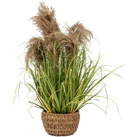 Plante Herbe Artificielle en Pot "Maxime" 80cm Vert (1/4)
